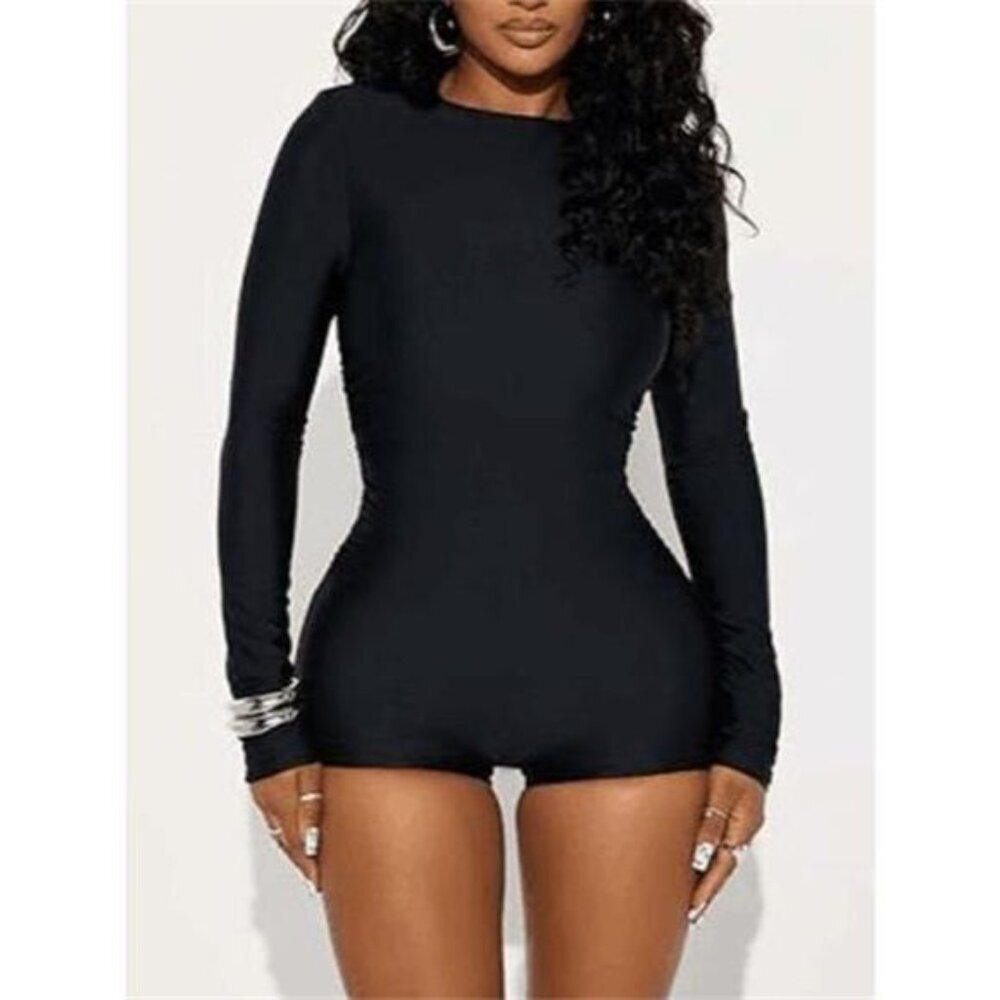 Round Neck Long Sleeve Romper